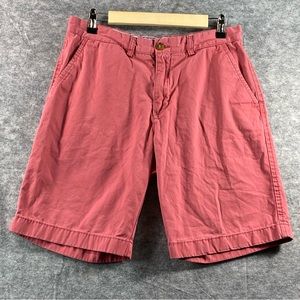 Tommy Hilfiger Mens Red Flat Front Mid Length‎ Shorts Size 32